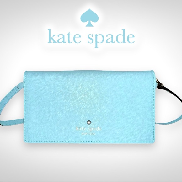 Kate Spade Robin’s Egg Blue Small Crossbody with Phone Holder - Picture 1 of 16
